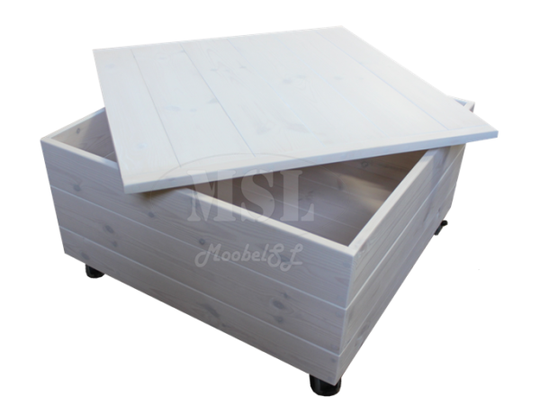 kast ratastel, valge