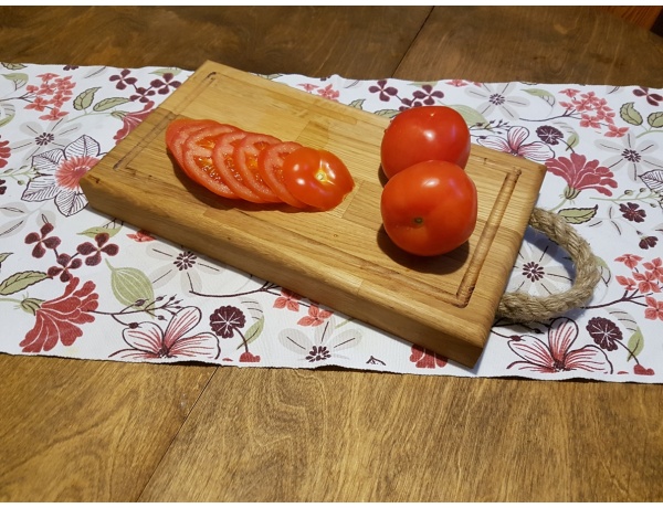 Lõikelaud tammepuidust, köiega