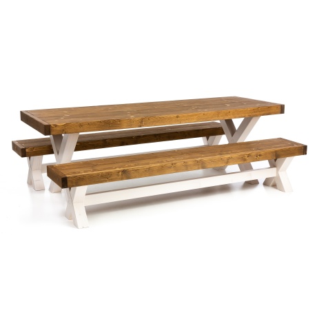 Dining table with benches 